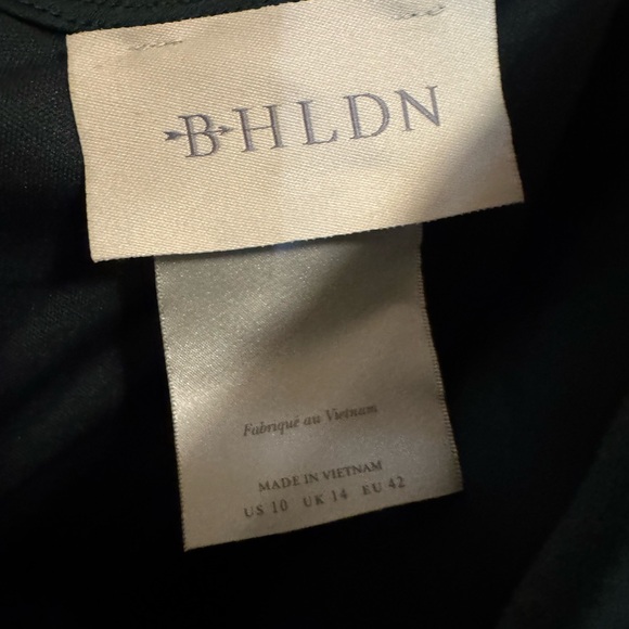 BHLDN Emerald Green Cali Cowl Neck Satin Dress - Picture 6 of 8